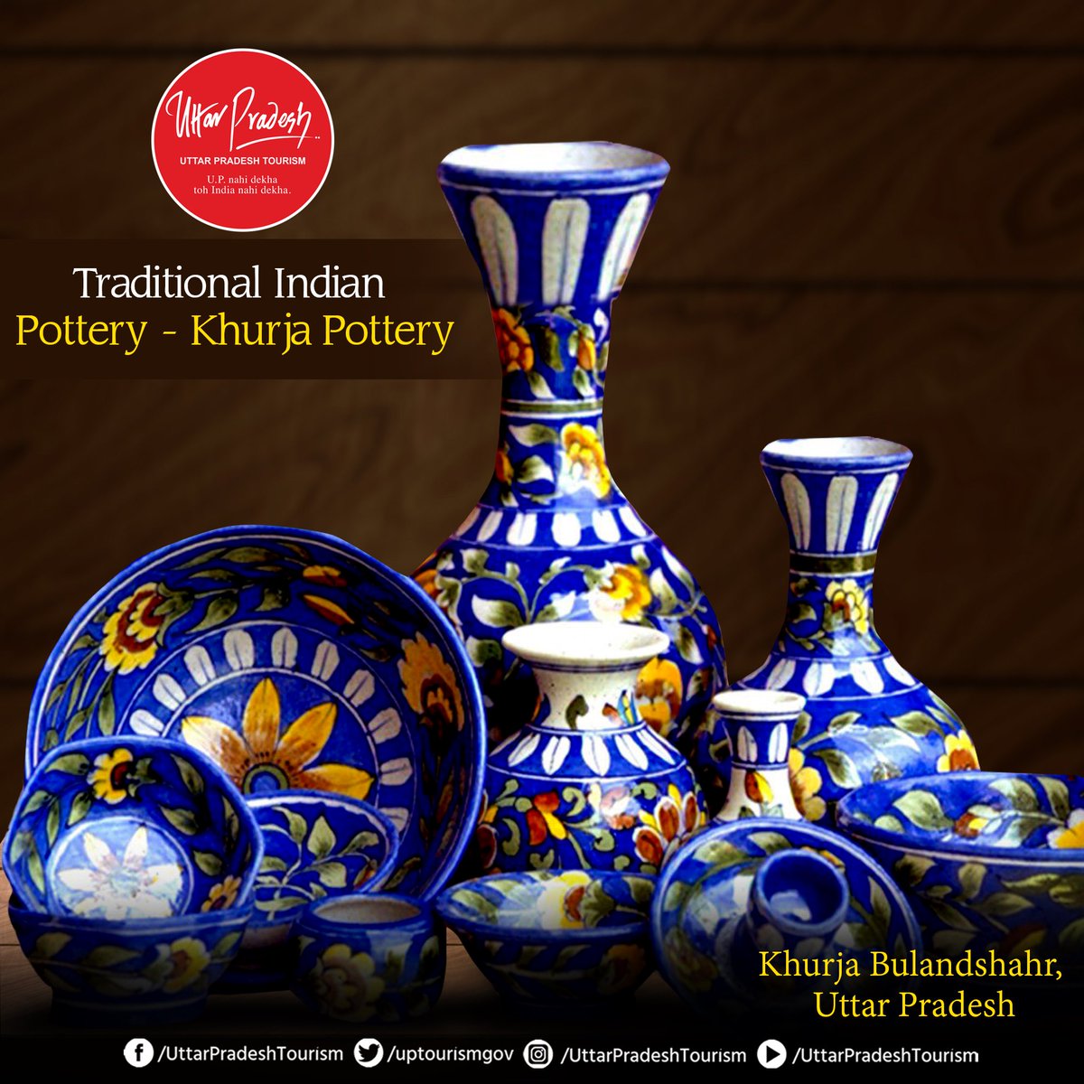 Open yourself to the rich heritage of #KhurjaPottery, a traditional Indian craft widely available in #Bulandshahr. From pots & crockery to diffusers & miniature toys, the exquisite creations are an imprint of the region's craftsmanship. Have you indulged in these treasures yet?