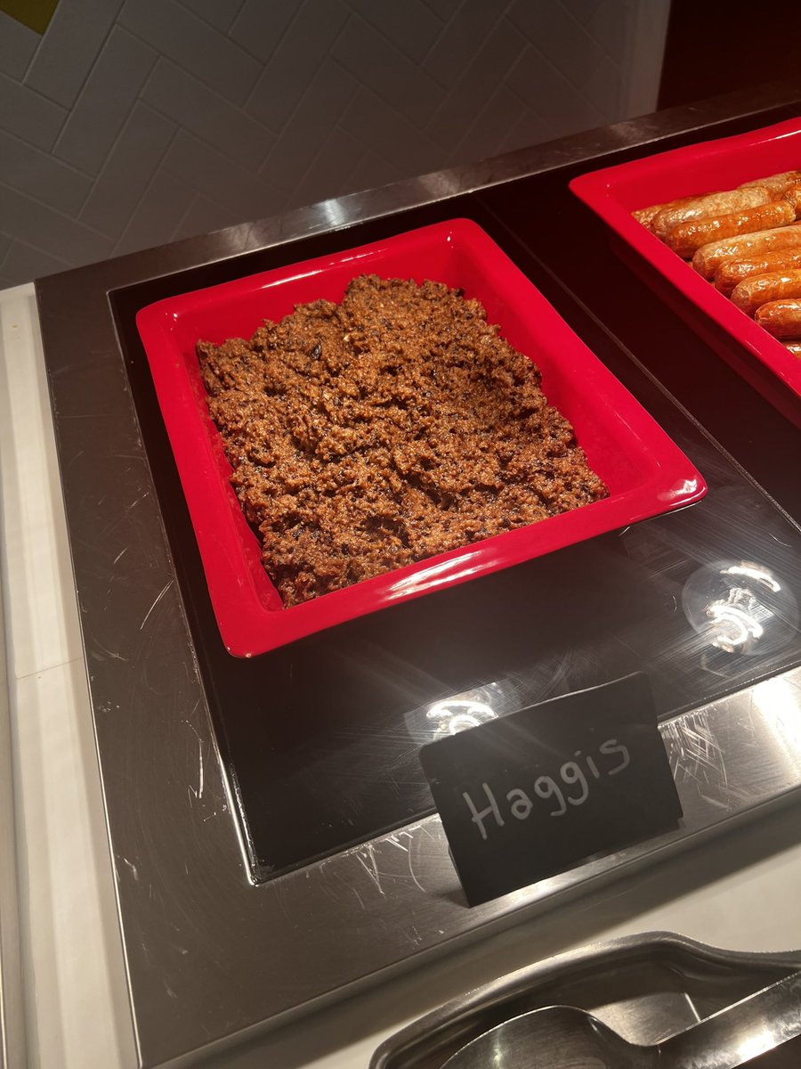 Up in St Andrews for the R3 Annual Conference and very happy to see haggis being served for breakfast! Not happy that the sausages aren’t square though!