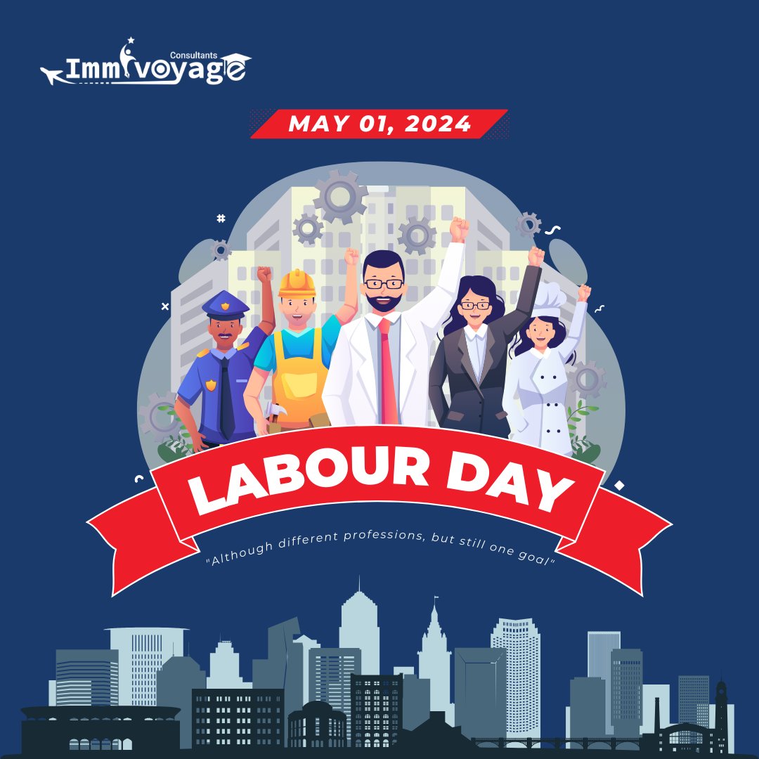 Happy Labour Day 🛠️ 👷👮🧑‍⚕️🧑‍🏫👩‍💼🧑‍💻 Celebrating the hard work and dedication of every worker across India! May your efforts be recognized, appreciated, and rewarded today and every day. #LabourDay #India #Workers #Hardwork #immivoyage #immigrationservices #abroadstudyvisa