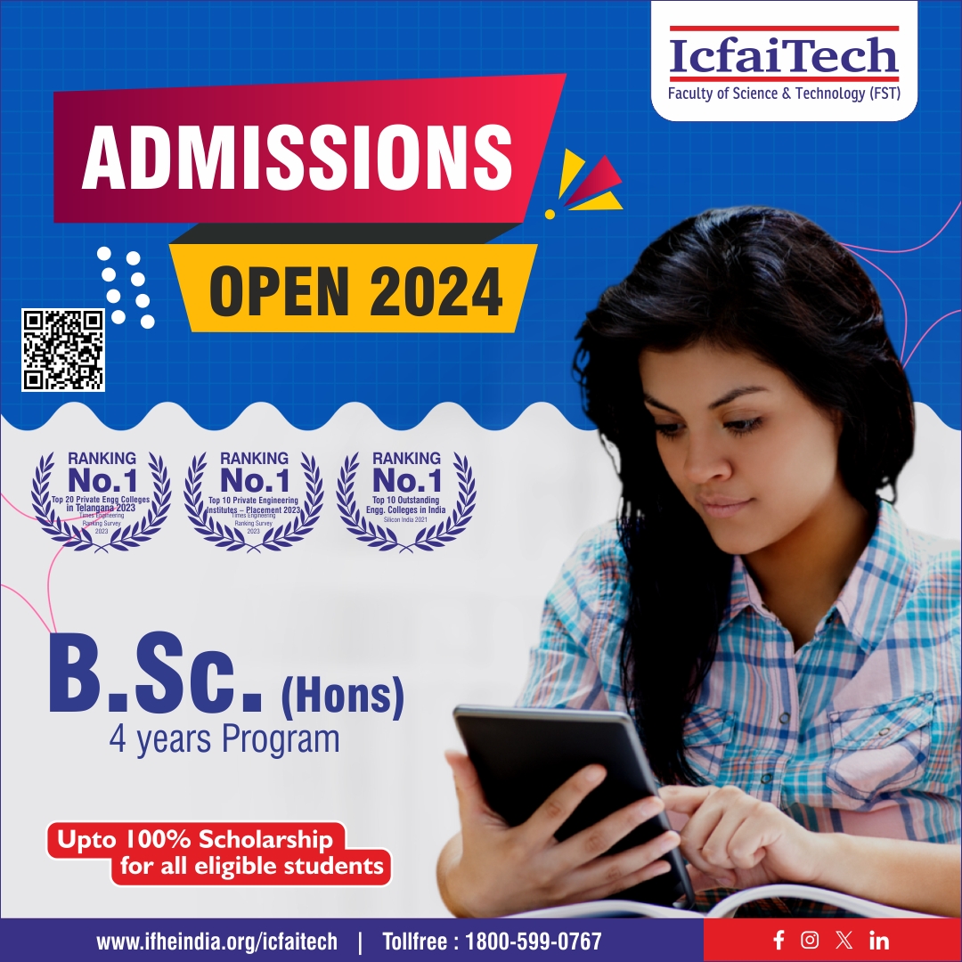 🎓 Exciting News! Admissions are now open for our B.Sc. (Hons) program, a 4-year program!
👉Apply Now! ifheindia.org/icfaitech/Adm2…
📞 Toll-free: 1800-599-0767
✉️ Email:- atit@ifheindia.org
#AdmissionsOpen #BScHons #ApplyNow #icfaitech #icfaitechhyd #icfaitechschool