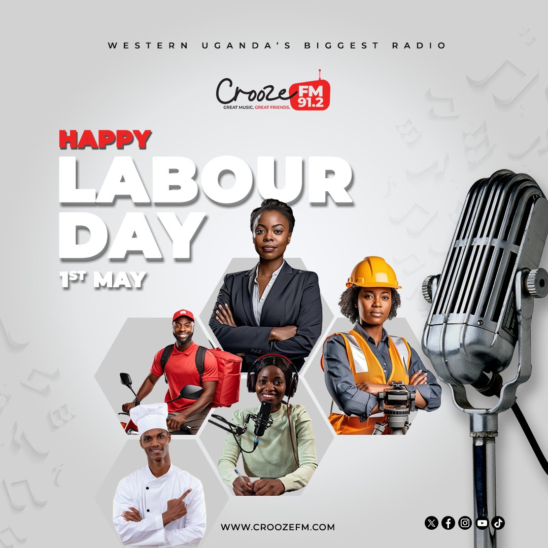 Happy International Labour Day from all of us at 91.2 Crooze FM! Today, we celebrate the hard work and dedication of every worker around the globe. 👷‍♂️🛠🎶 Keep grooving with great music and cherish the moments with great friends. ✨🥳 Here's to a day of relaxation and