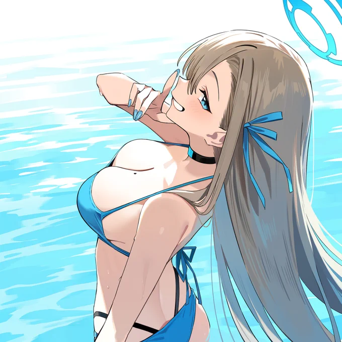 #100DayChallenge #ブルアカ Day12 アスナ これは幸運をもたらす少女です。皆さんに素晴らしい休暇をお届けします。