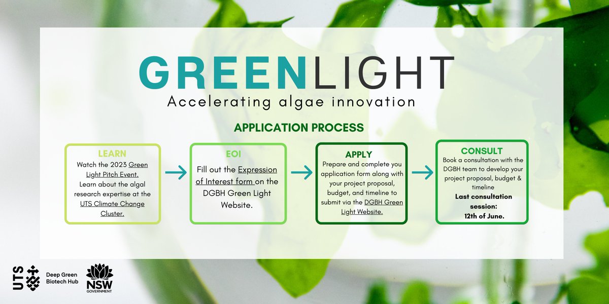 Deep Green Biotech Hub (@deepgreenhub) on Twitter photo Open to #earlystage #startups and #SMEs in NSW - teams can access up to $10k in #seedfunding + 12 weeks of #mentorship from an #algaeexpert at
<a href="/uts_c3/">UTS C3</a>+ entrepreneurial support.
Submit an EOI now via our website - applications close on 17th June 2024
<a href="/UTS_Science/">UTS Science</a> <a href="/UTSStartups/">UTS Startups</a> Open to #earlystage #startups and #SMEs in NSW - teams can access up to $10k in #seedfunding + 12 weeks of #mentorship from an #algaeexpert at
<a href="/uts_c3/">UTS C3</a>+ entrepreneurial support.
Submit an EOI now via our website - applications close on 17th June 2024
<a href="/UTS_Science/">UTS Science</a> <a href="/UTSStartups/">UTS Startups</a>