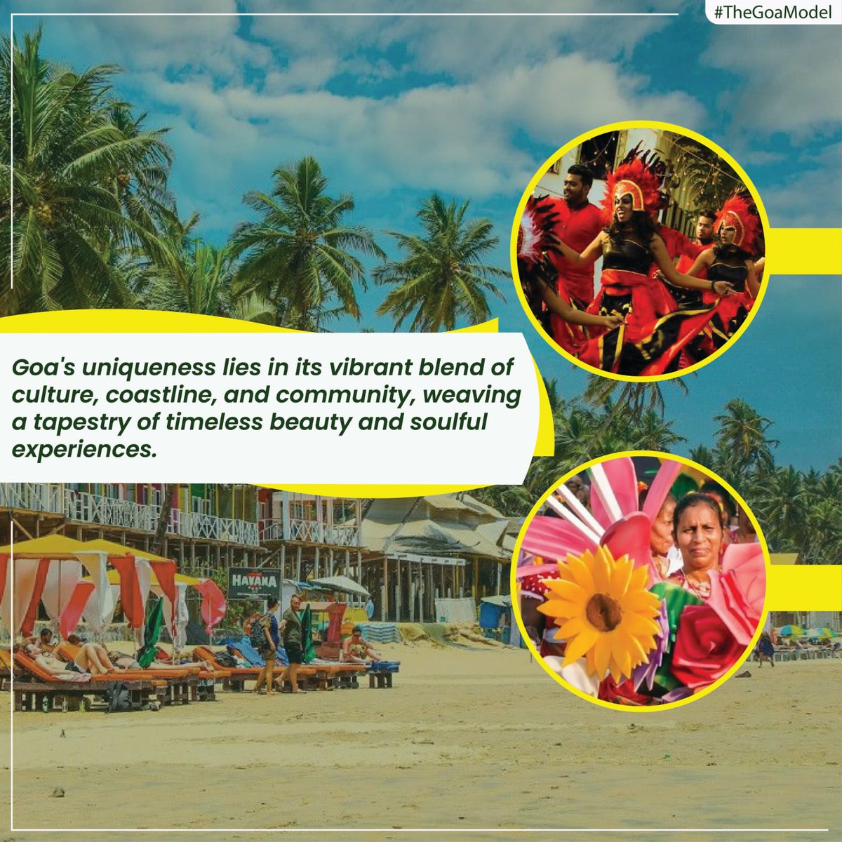 Goa's uniqueness lies in its vibrant blend of culture, coastline, and community, weaving a tapestry of timeless beauty and soulful experiences.
#TheGoaModel
#GoaCulture #GoaCoastline #GoaCommunity #TimelessBeauty #SoulfulExperiences #VibrantBlend #CulturalHeritage #CoastalCharm