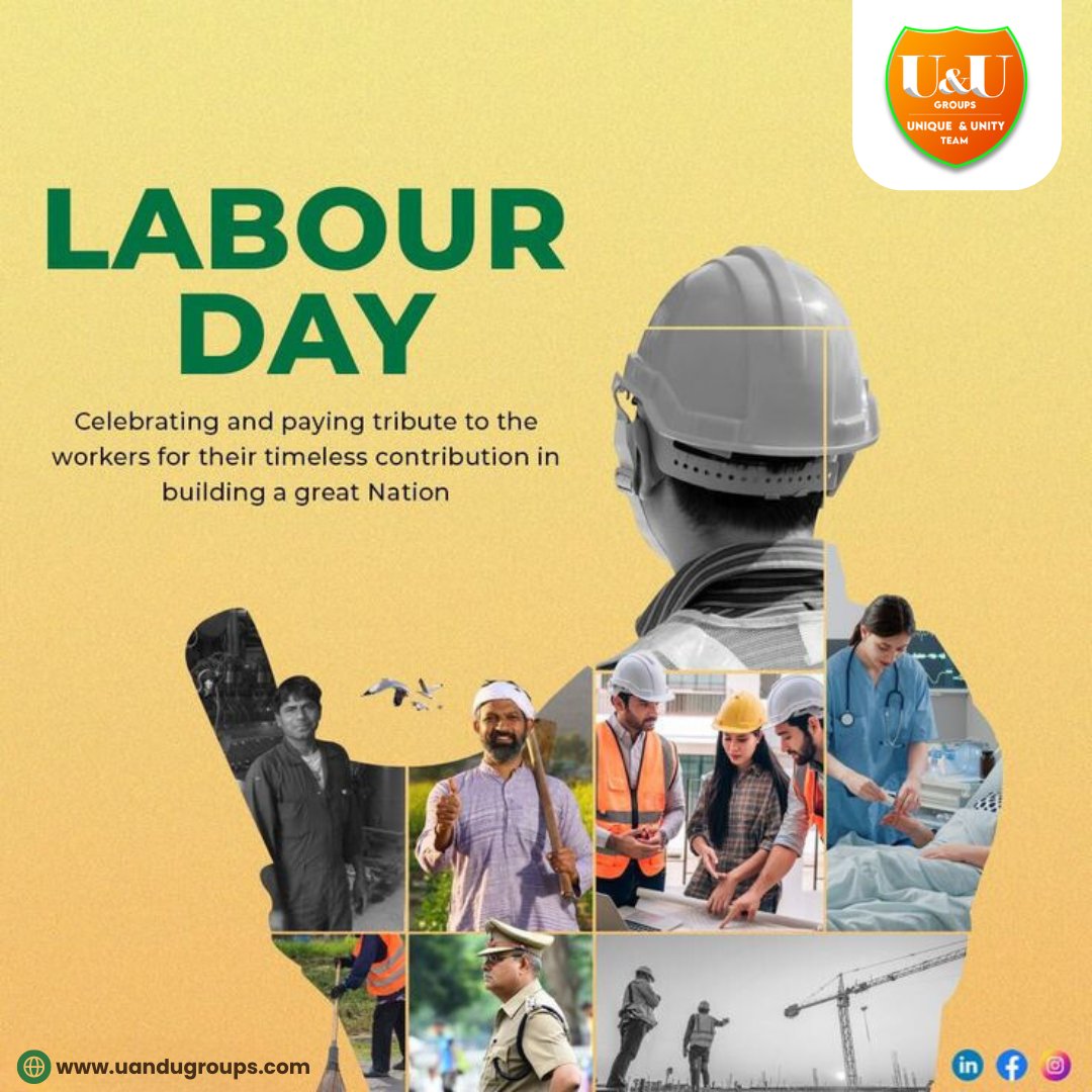uandugroups's tweet photo. Let's take a moment to recognize the hard work and sacrifices made by workers everywhere. From the factory floor to the office cubicle, your efforts shape our world.
#InternationalLabourDay #MayDay2024 #WorkersDay #InternationalWorkersDay https://t.co/8wnP7oYxCA