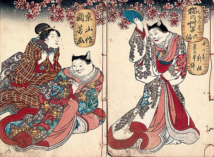 bijutsufan's tweet photo. 山東京山作・歌川国芳『朧月猫の草紙』 個人蔵

新潟市美術館にて「もしも猫展」開催中です。
2024年4月13日（土）～2024年6月2日（日） https://t.co/tYPnYEgNe2
