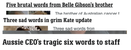 SailorMonkey's tweet photo. All you need for a @newscomauHQ headline is to count words. It's that easy! https://t.co/2wMTkHzBLD