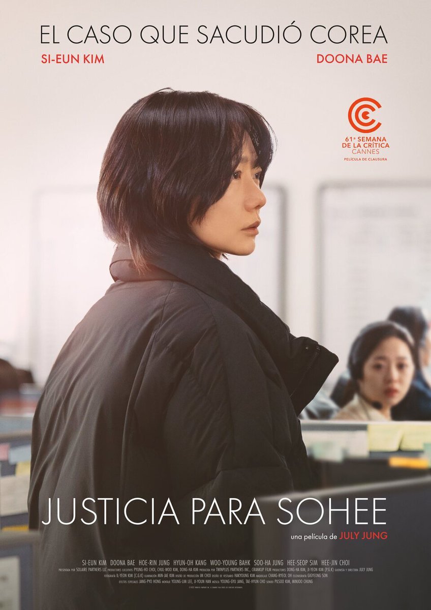 El otro gran estreno de la semana (a pesar de ser limitado a una sala, @artmetropol en Madrid) es 'Justicia para Sohee'. Un film importante de ver en un día como hoy que celebramos los derechos de las y los trabajadores.