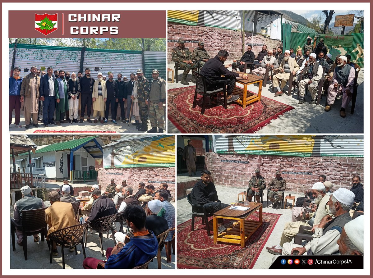 'A soldier may retire, but his commitment to service continues' 

#ChinarCorps organised interaction with Ex-Servicemen at Kalaroos, #Kupwara. ESM from remote areas also attended the event & issues pertaining to their well-being were discussed & resolved.
The veterans assured…