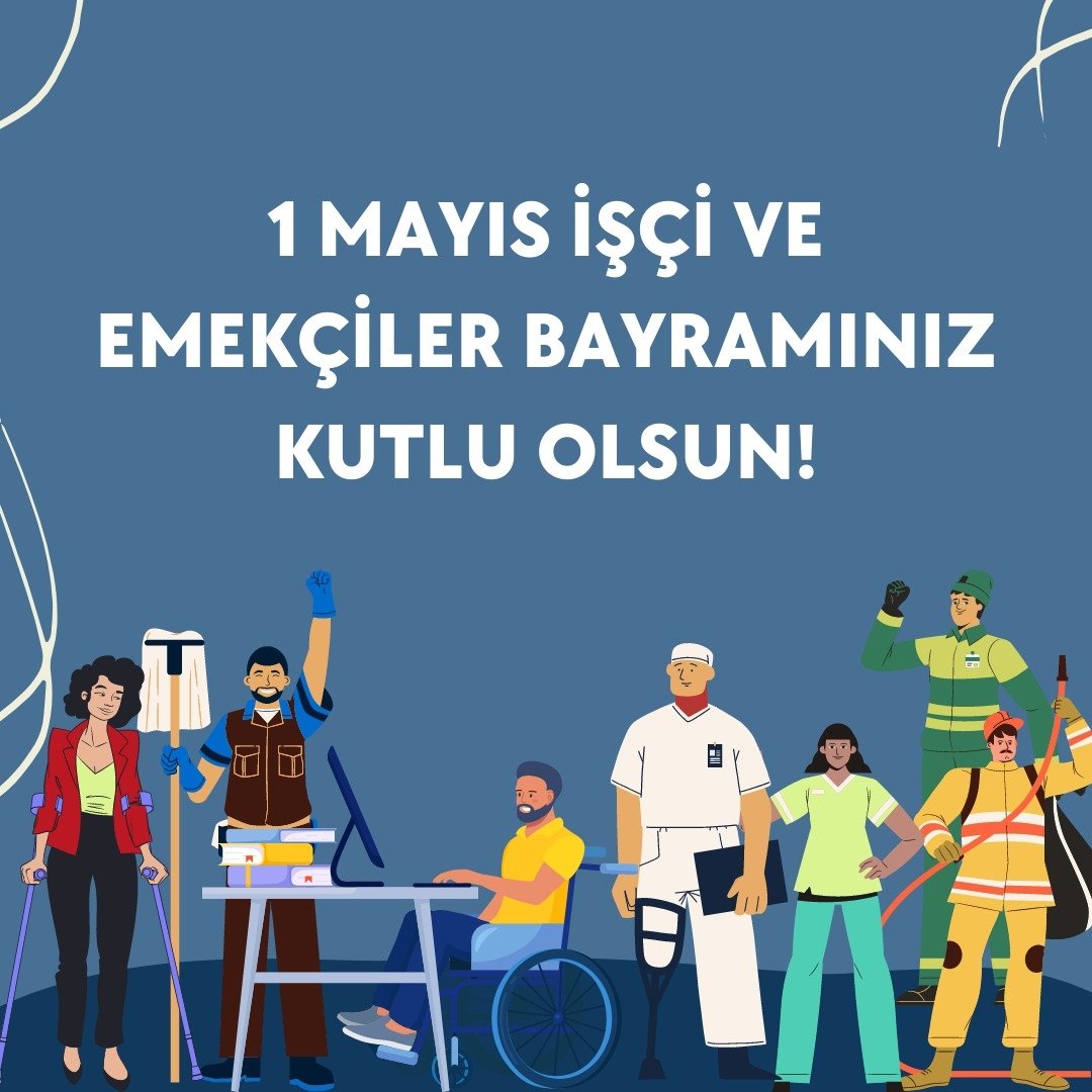 1 Mayıs İşçi Bayramı'nı coşkuyla kutluyoruz! İşçilerin emeği, mücadelesi ve dayanışması olmadan dünya dönmez. Engelli işçi ve emekçilerimizin 1 Mayıs Emek ve Dayanışma Günü'nü kutlar, her alanda daha fazla dayanışma ve eşitlik dileriz. Hep birlikte daha güçlüyüz! @isikhanvedat