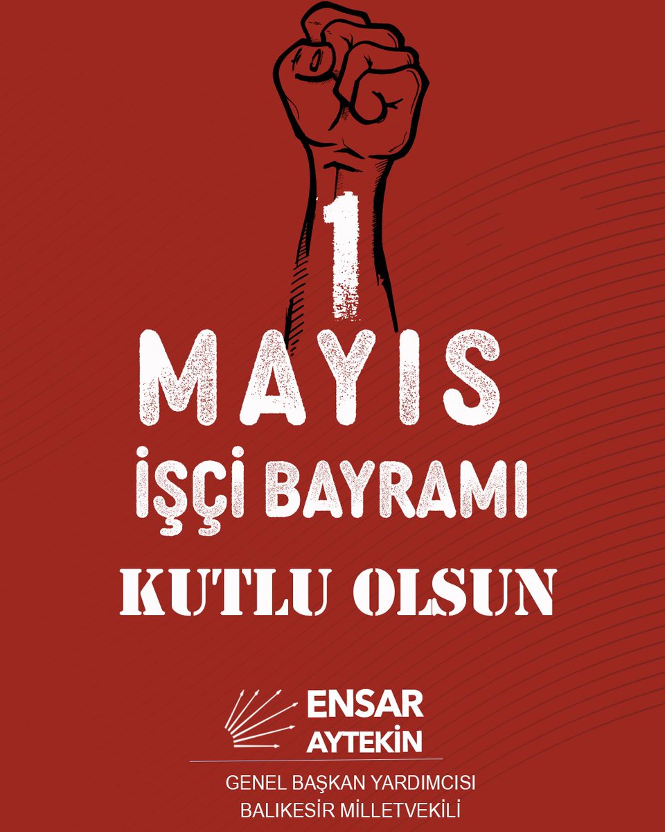 'Ölenlerin adını unutma, Türkülerin, meydanların. Bak, işçi tulumu giymiş umut!' Emeğin ve alınterinin bayramı 1 Mayıs kutlu olsun✊🏻 #1Mayıs