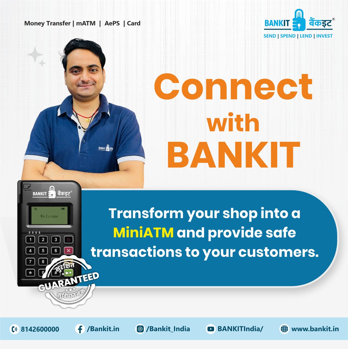 Connect with BANKIT and elevate your business in the digital age to reach new heights of success! Turn your shop into a mini ATM, providing safe and easy transactions for your customers. #DigitalTransformation #FintechInnovation #SmallBusinessSuccess #DigitalPayments