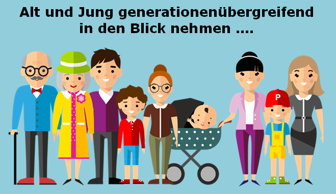 Alt und Jung generationenübergreifend in den Blick nehmen ....  • „Wer ohne Einseitigkeiten altengerecht plant, kann in den Wohnquartieren für andere Generationen nichts falsch machen. Wer die Alten vergisst, macht alles falsch.“