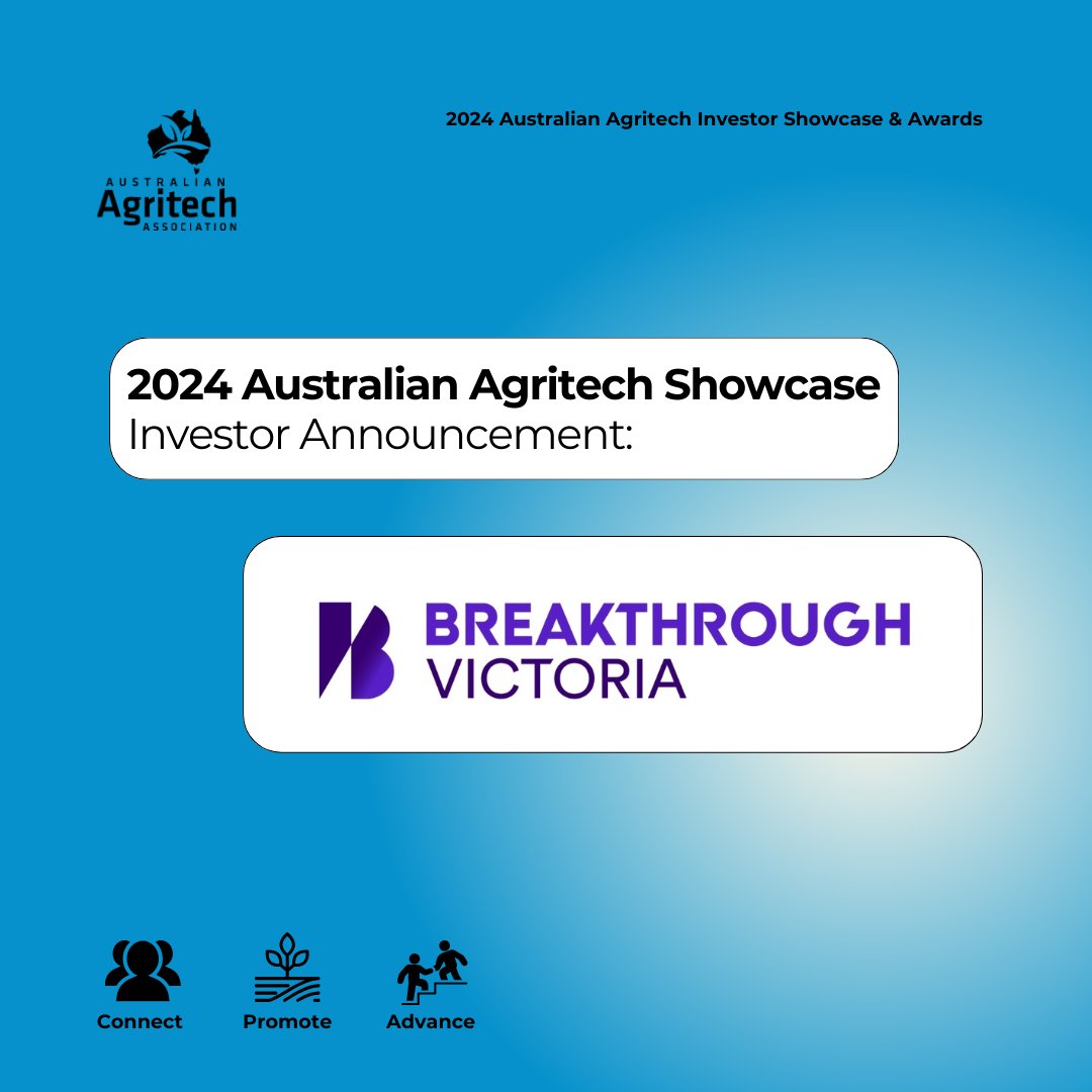 📣 Australian Agritech Investor Showcase - Investor Announcement: Breakthrough Victoria! 🌱Agritech registration loom.ly/oDuCrAE 📝 Investor registration loom.ly/0I3NJwQ #Agritech #Investment #AgTech #InvestorShowcase #AusAgritech