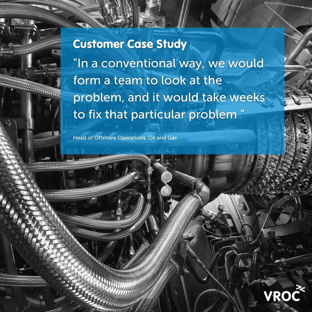 The traditional approach to solving #assetreliability issues requires manpower &amp; time - without guarantee of success. 
Our client shares how #oilandgas platform turned to VROC's AI platform for rapid insights. The result? Uptime saving $21.7m USD. 
Watch: bit.ly/3ftltCb