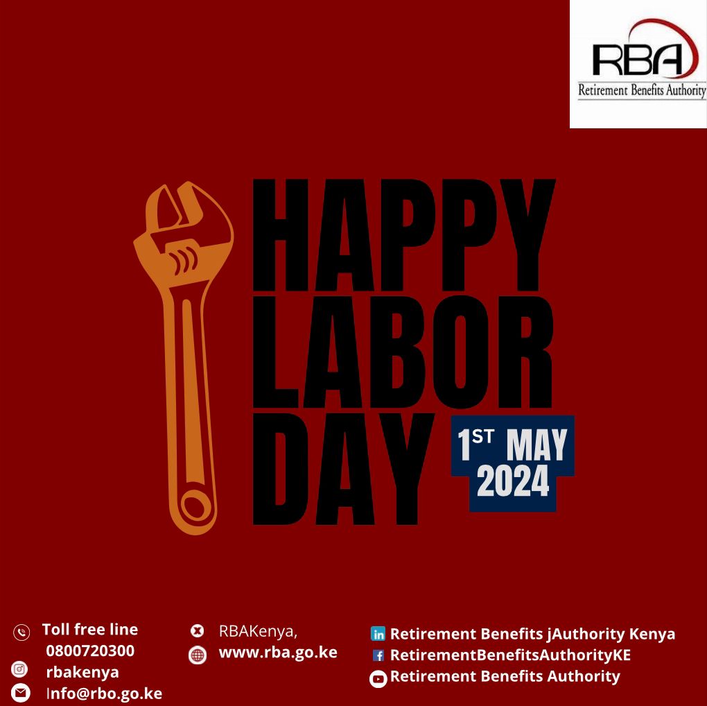 On this Labor day, remember that regardless of your profession or paycheck, you hold the power to take charge of your financial future by diligently saving for retirement. Faida ya Leo, Usalama wa Kesho! #JiSortNaPension #RBA #HappyLaborDay
