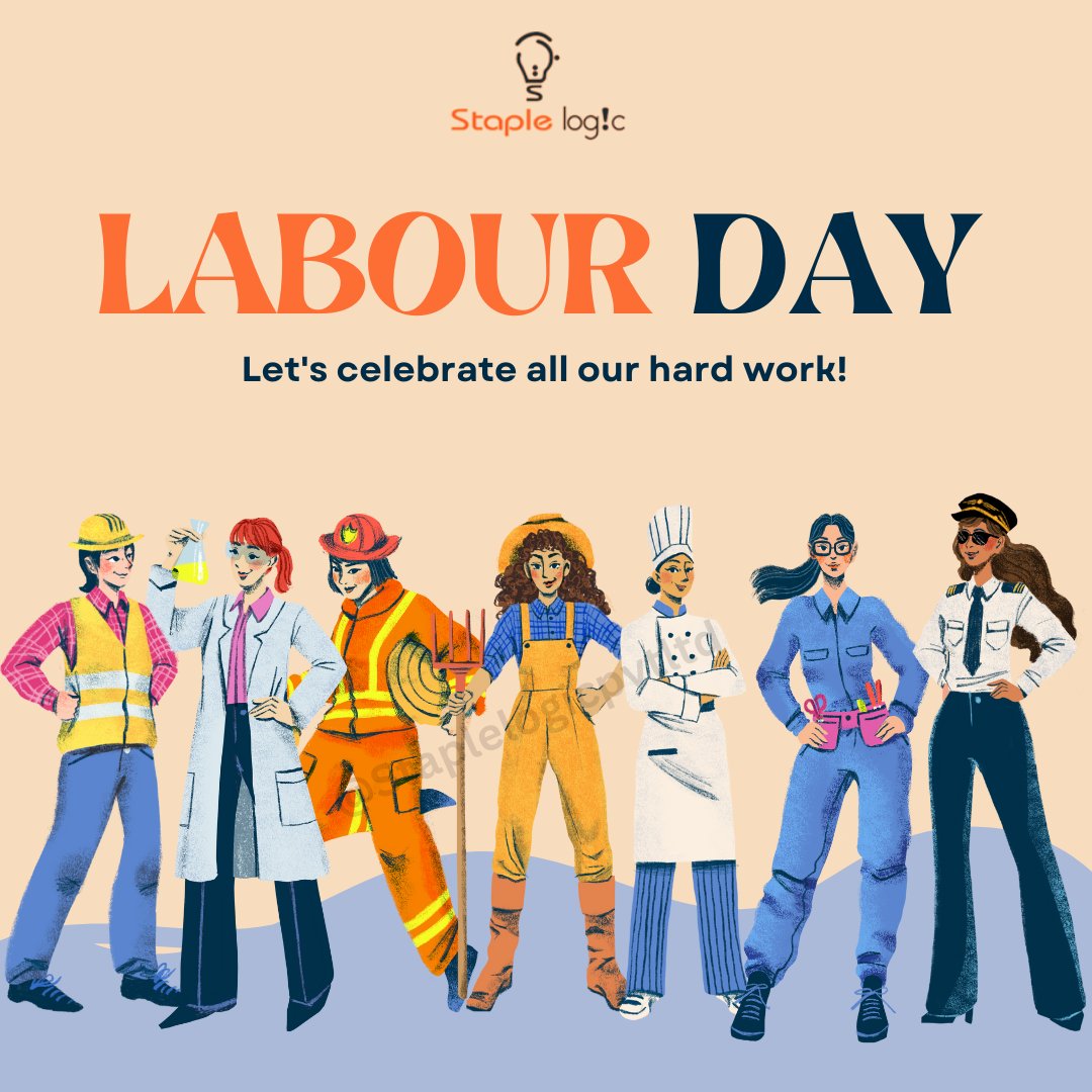 Happy Labour Day! 
Today, we honor the #hardwork and dedication of #workers everywhere. Whether you're in an office, a factory, or anywhere else, your efforts make a difference! 🧑🏻‍🔧

#staplelogic #LabourDay #HardWorkPaysOff #CelebrateWorkers #Appreciation #WorkEthic