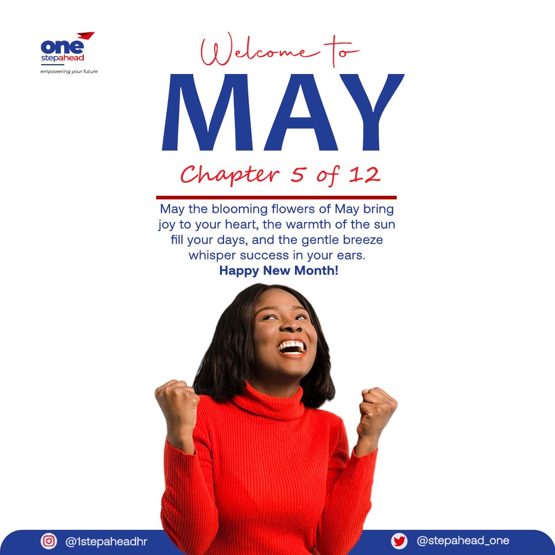 Start each day of this new month with renewed hope and a positive mindset. Success is waiting for you
#MayWish 
#1stepahead