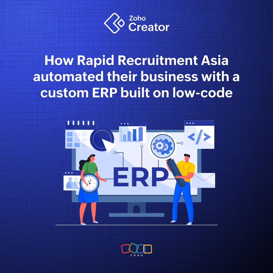 Discover how Rapid Recruitment Asia achieved operational excellence by automating their entire business with a low-code-powered custom ERP. 🔗 zurl.co/Gbvg #ERP #LowCode