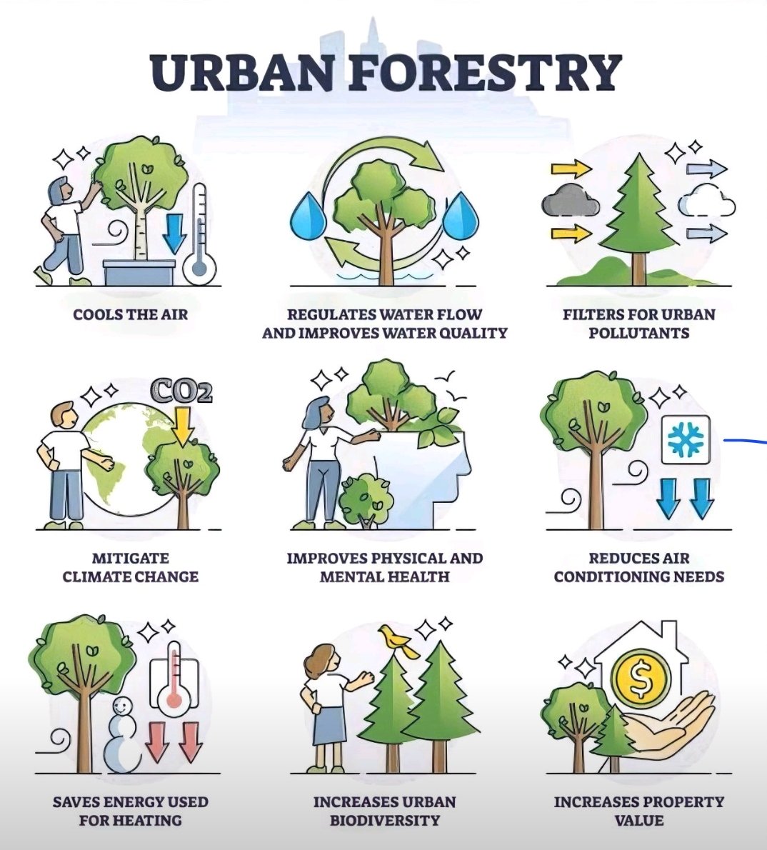 Benefits of urban trees!

#ClimateCrisis #ClimateEmergency #ClimateAction #ClimateActionNow #forestry #UrbanForestry #UrbanTrees