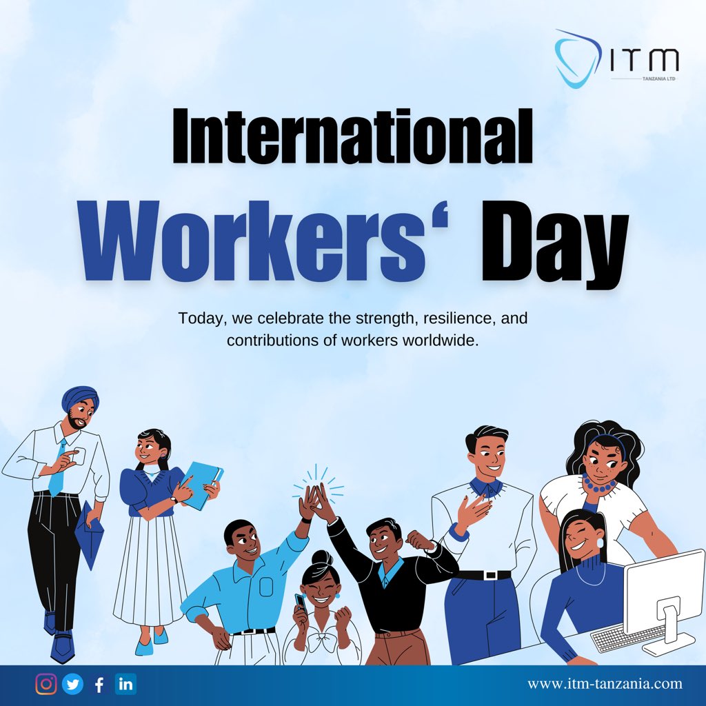 Happy Workers’ Day from ITM Tanzania Limited to all the workers around the globe. Today, we celebrate you and the incredible impact you make every day. 

Wishing you all a day filled with appreciation and recognition for your efforts.

#ITMTanzania

#WeAreITM