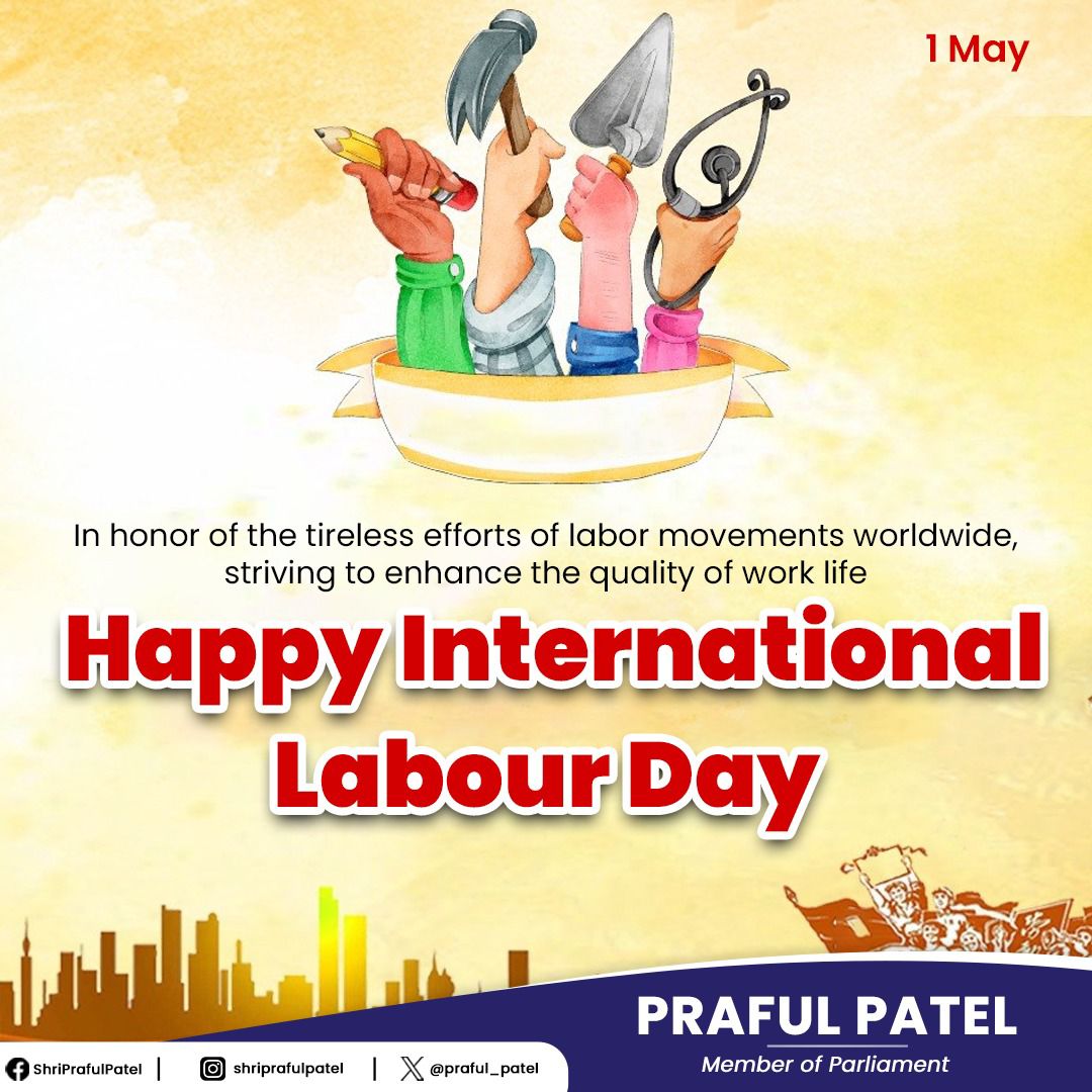 Celebrating International Labour Day, honoring the contributions of workers worldwide. Their hard work and dedication drive our societies forward. Let's ensure fair treatment and rights for all workers, recognizing their invaluable role in building a better future.…