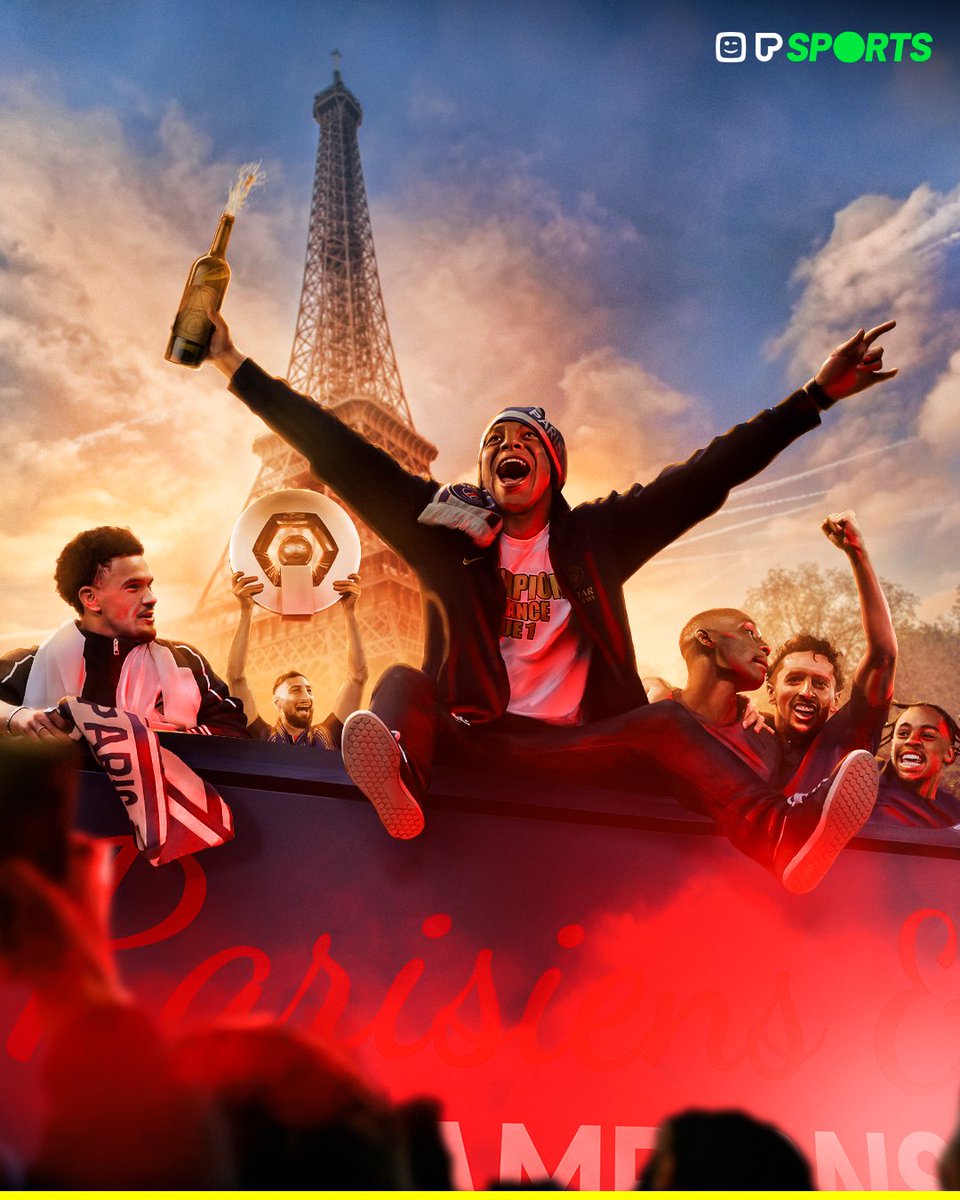 PSG celebrates yet another title! 🔵🔴 

🖌️ for Play Sports 

#paris #psg #mbappe #parissaintgermain #ligue1