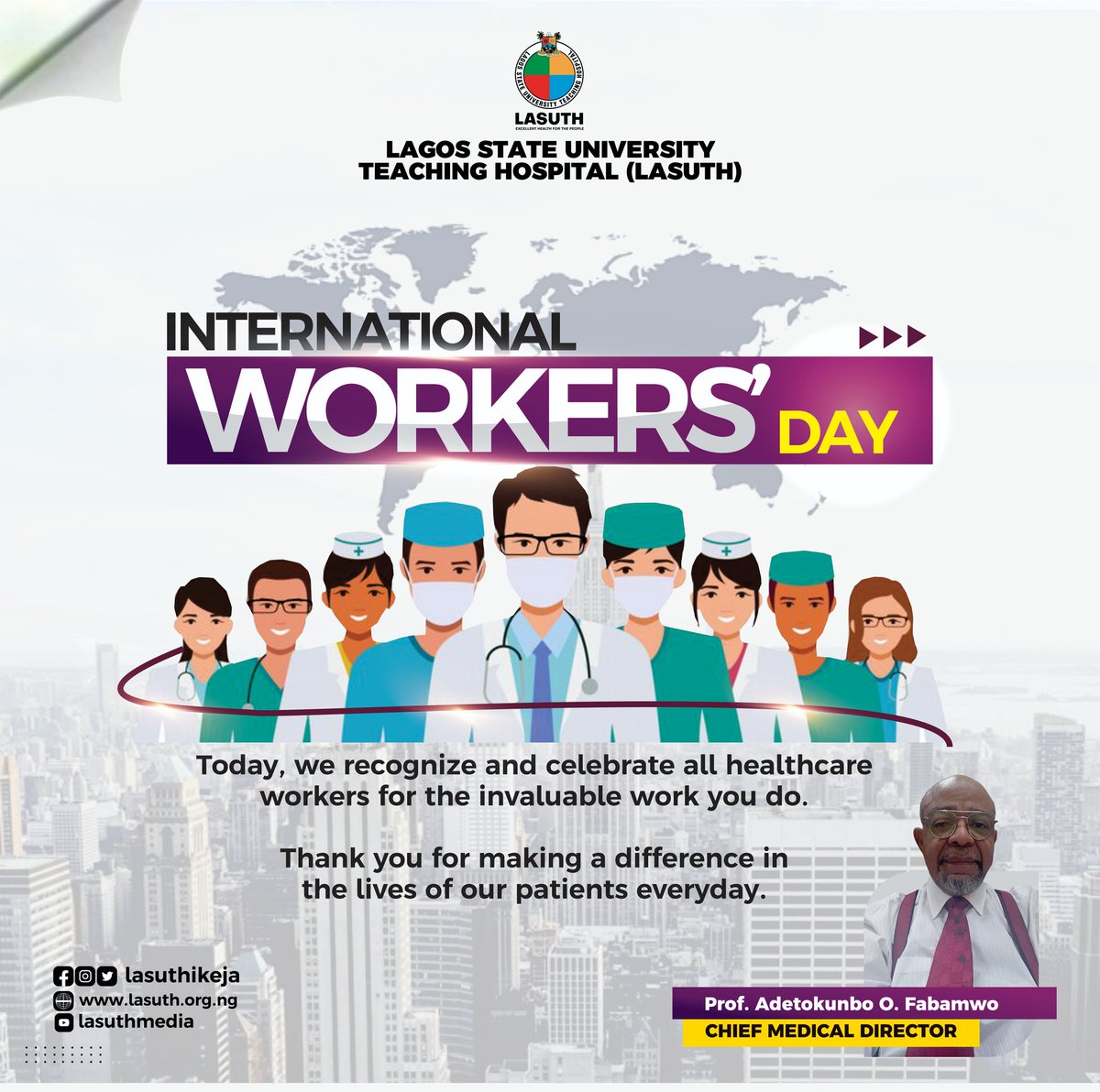 HAPPY WORKERS' DAY! @jidesanwoolu @JokeSanwoolu @drobafemihamzat @ProfAkinAbayomi @SegsDr @comforteri @ADEKOYADR @LSMOH @followlasg