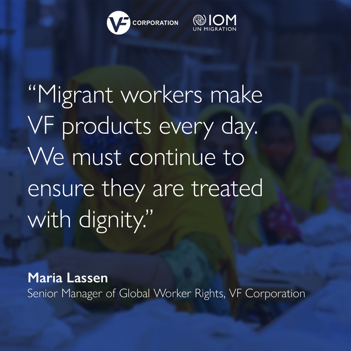 ✊🏼 Today marks Labour Day! Let’s celebrate migrant workers - a powerhouse of global economies who help businesses thrive. Realizing the critical role migrant workers play, VF Corporation has partnered with IOM to advance their rights & well-being. 👉🏼 bit.ly/3WeITyp