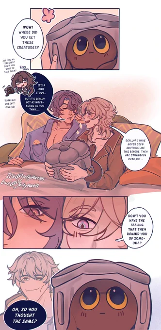 now they have adopted children

#HonkaiStarRail #Aventio
#ratiorine #Aventurine 
#Ratio 