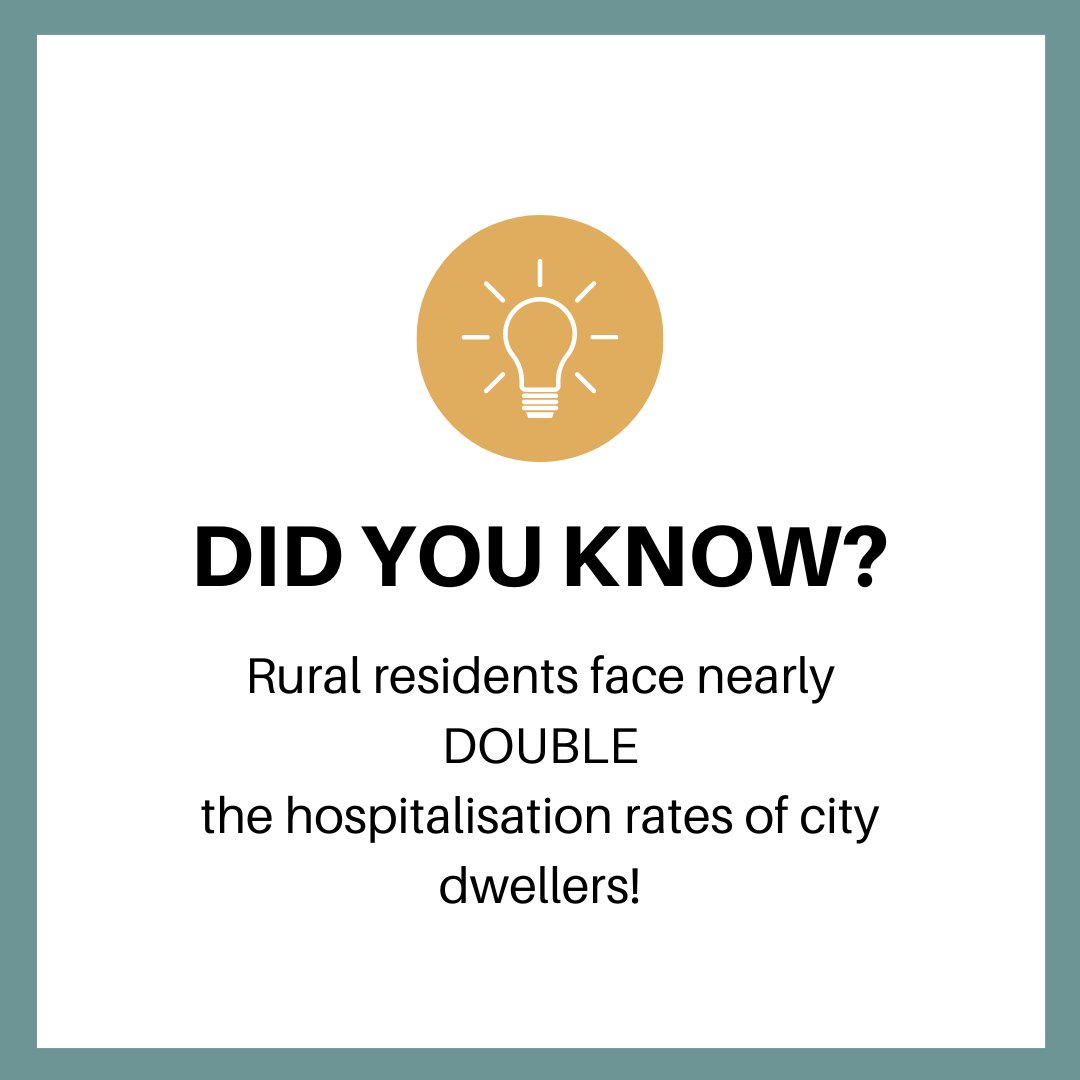New @AIHW data reveals stark health disparities. Rural residents face nearly double the hospitalisation rates of city dwellers! It's time for targeted investments to ensure no Australian’s health is limited by their postcode. Read more: ruralhealth.org.au/media-release/…