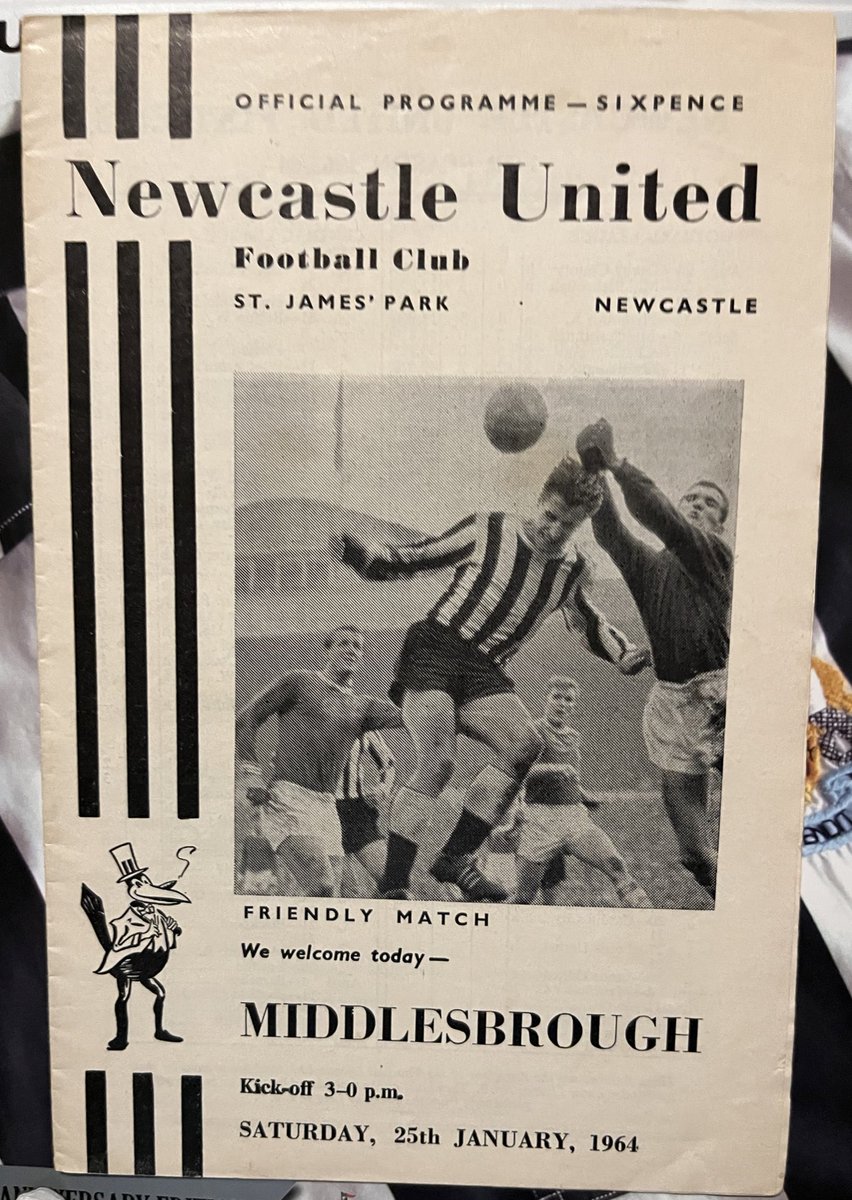 Programme of the Day Number 377
Newcastle United v Middlesbrough 1963/4 Friendly 
A standard home programme issued for this game. Nice collectible programme for the collection 
United winning 4-3 Mahon Thomas Burton McGarry getting the goals