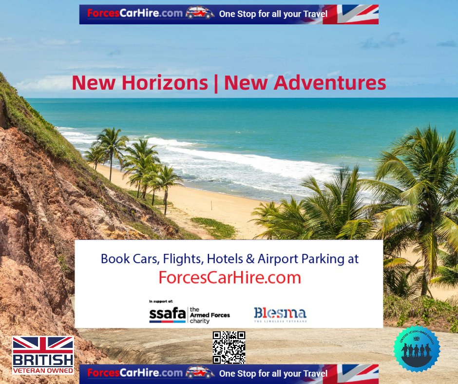 Hello May!
New Horizons & New Adventures
🚘 #CarHire
✈️ #Flights
🛏️ #Hotels
🅿️ #UKAirportParking
🖱️ FORCESCARHIRE.COM
One Stop for all your Travel
🇬🇧 Veteran Owned 🇬🇧 
Supporting @SSAFA & @Blesma
#travel #holidays #carrental #veterans #forces #expats #forcescarhire #MHHSBD