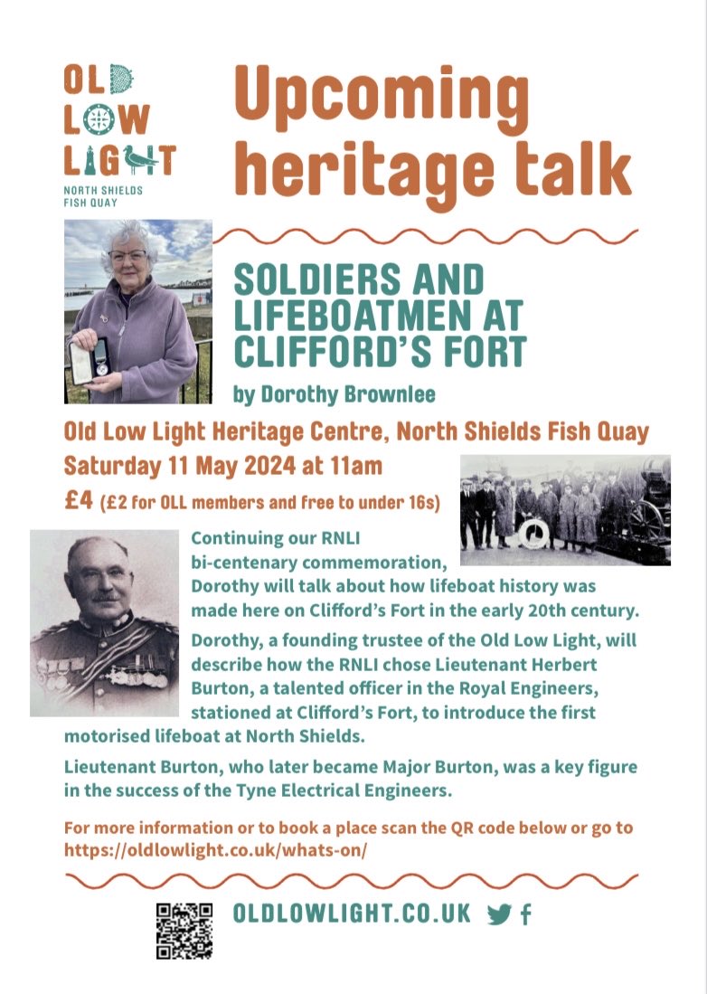 Old_LowLight's tweet photo. A second talk about RNLI history in North Shields, Dorothy Brownlee, with strong personal &amp; family connections with the organisation, will talk about how lifeboat history was made on Clifford’s Fort North Shields Fish Quay. ⁦@TynemouthRNLI⁩ ⁦@RNLI⁩ #RNLI200 https://t.co/9xG8JcfqXs