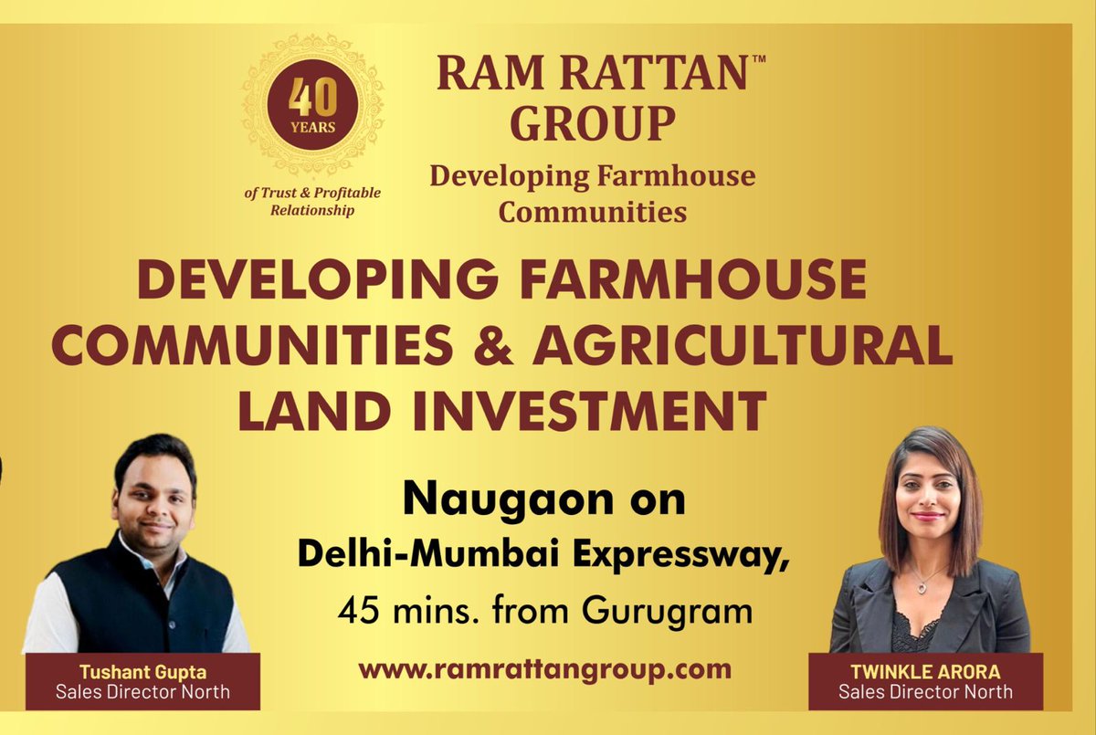 Experience the future of luxury living at Naugaon, just 45 minutes from Gurugram along the Delhi-Mumbai Expressway. Discover farmhouse communities and prime agricultural land investment opportunities. 

#ramrattangroup #RamRattanLiving #farm #farmland #luxury #luxuryfarmhouse