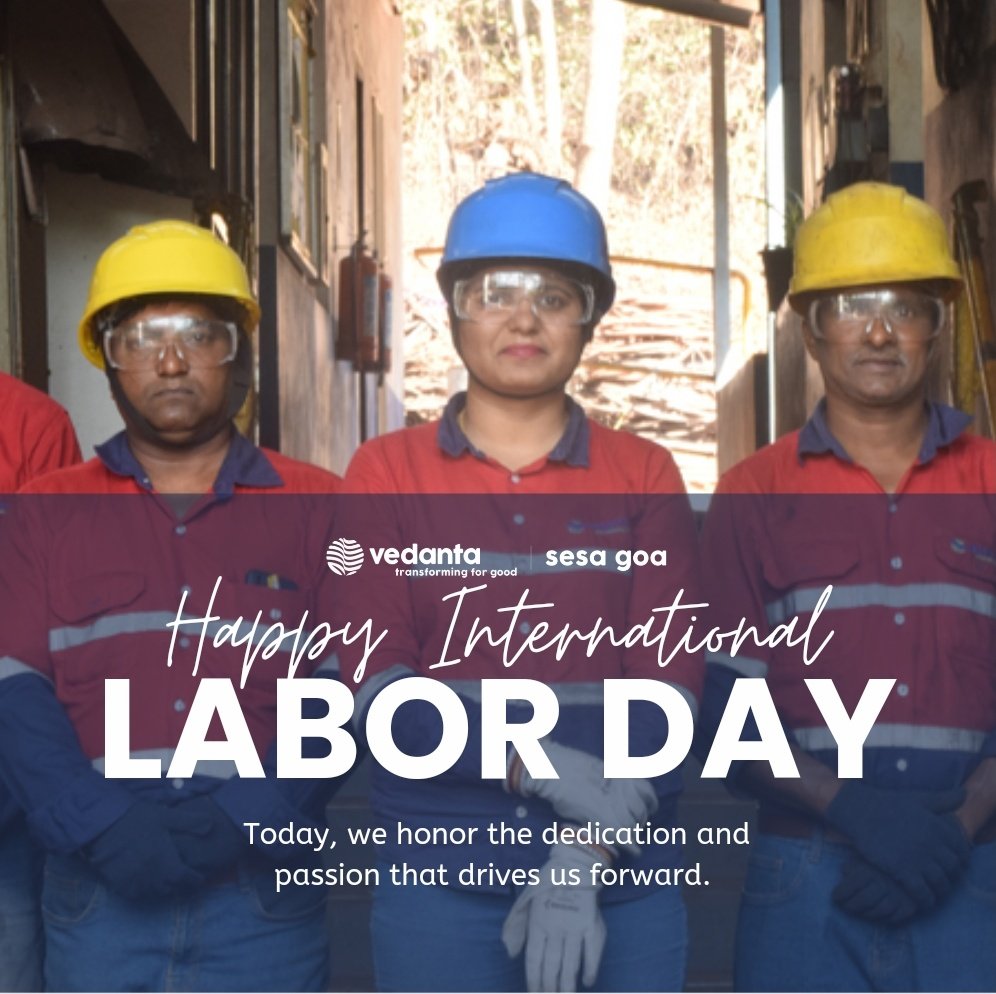 V_I_S_L's tweet photo. Happy May Day!
Celebrating our dedicated workforce.
#Vedanta #SesaGoa #TransformingForGood #TransformingCommunity #MayDay #LaborDay https://t.co/lit9AMZ2B9
