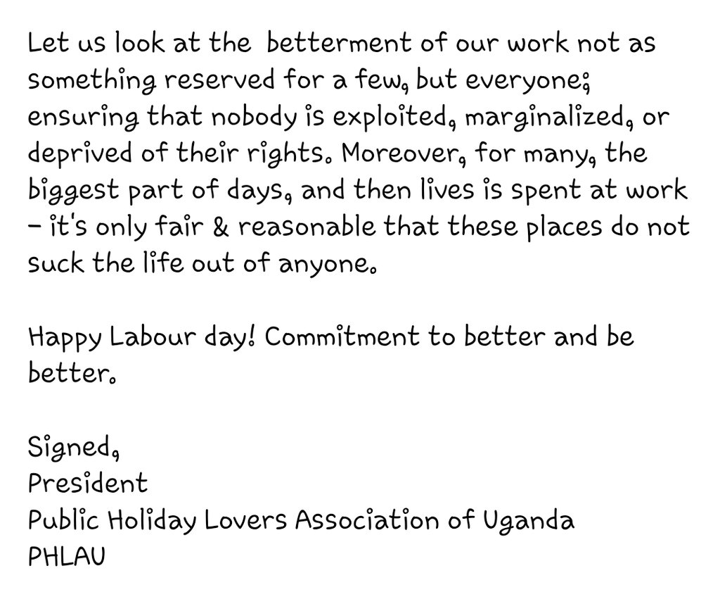 My public holiday message as President of PHLAU. #InternationalLabourDay #LabourDay