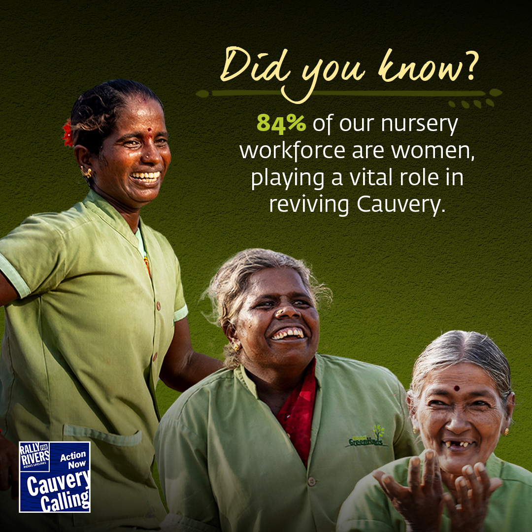 84% of our nursery workforce are women, leading the charge in reviving Cauvery!

This #InternationalWorkersDay, we celebrate their contribution & our commitment to a positive work environment!

How can workplaces prioritize both inclusivity & worker wellbeing? 
#CauveryCalling…