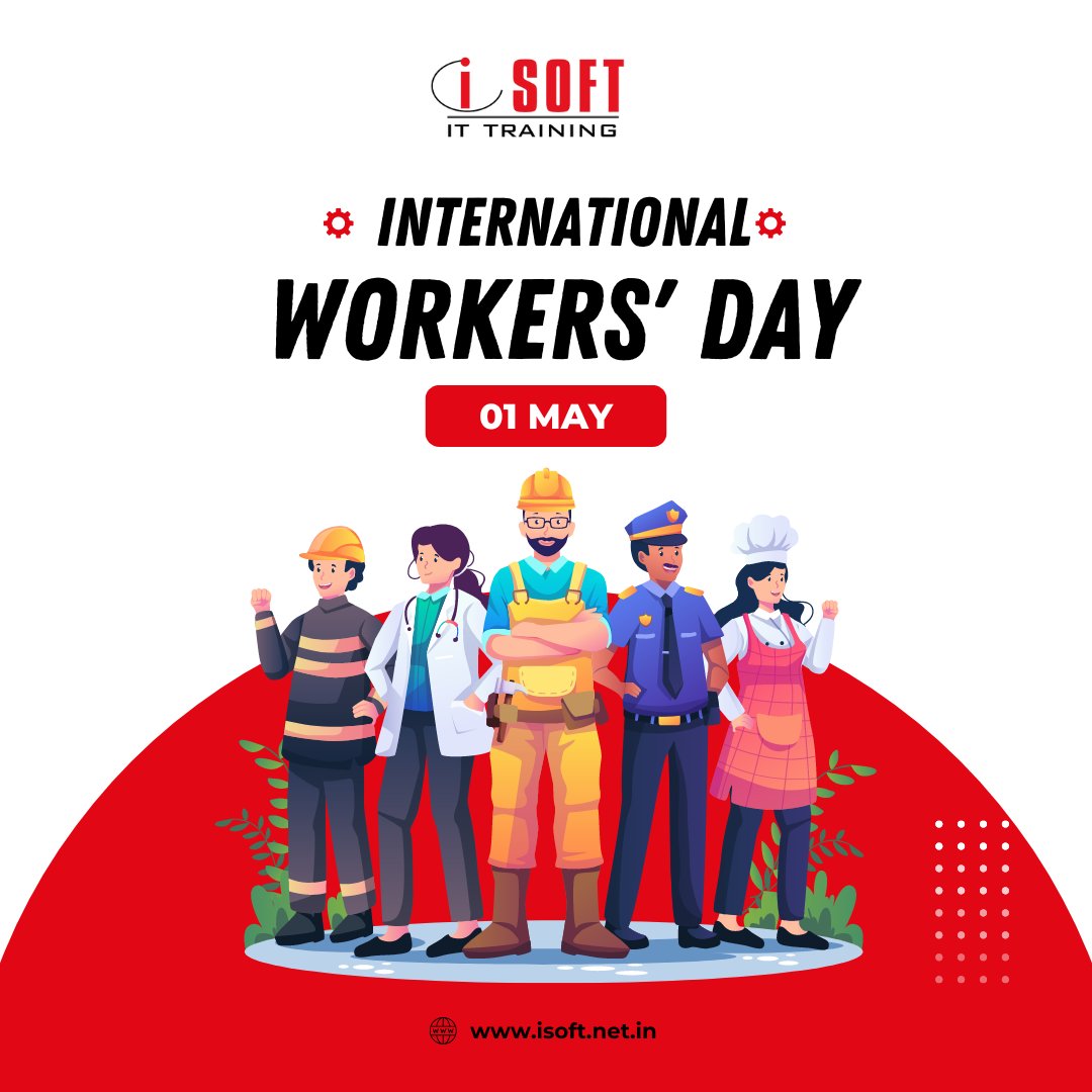 👷‍🎉 Happy International Workers' Day from iSoft IT Training! Your commitment and contribution drive our progress.  💼🌍
#iSoftITTraining #WorkersDay #LaborRights #Appreciation #WorkforceStrength 👷‍♀️💪