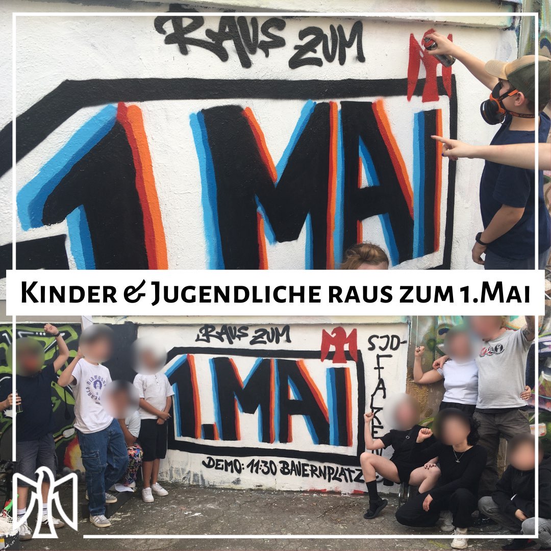 🚩 Kinder &amp; Jugendliche - Raus zum 1.Mai 🚩

Eine unserer RF-Gruppen hat gestern noch was gesprayt. Wir sehen uns heute auf der Straße - gegen Kriege, Krise &amp; Kapitalismus ✊

10:00 - DGB Demo - Aufseßplatz 

11:30 - Revolutionärer 1.Mai - Petra-Kelly-Platz

#erstermai #wirfalken