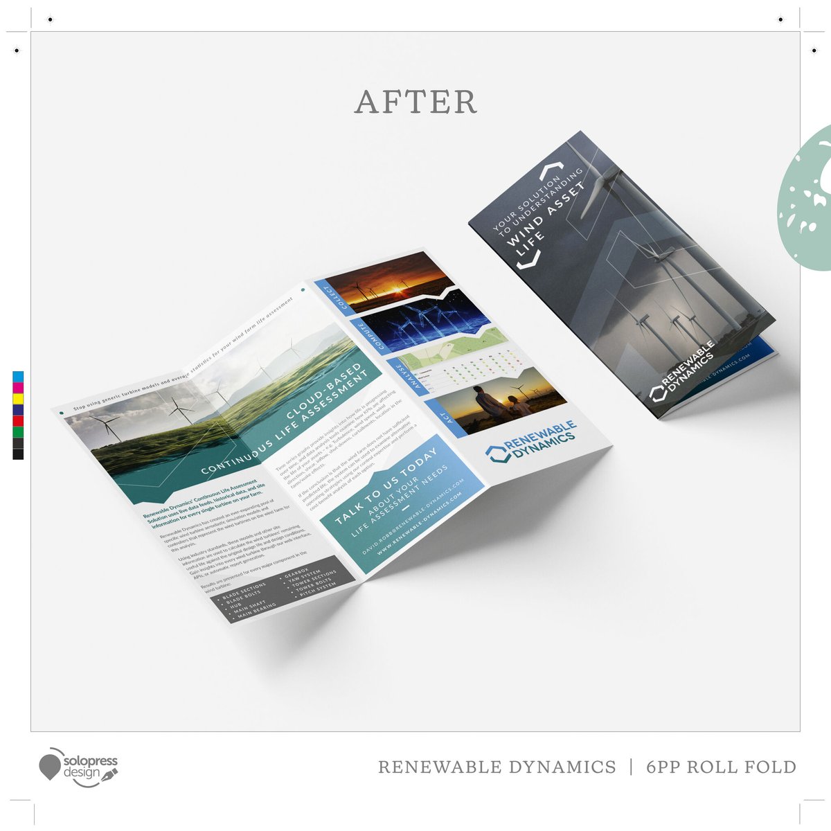 Discover how Solopress Design can refresh your brand! Our latest leaflet for Renewable Dynamics takes their house style and creates a visually compelling, easy-to-read design. Get your quote: bit.ly/3Whm8K9