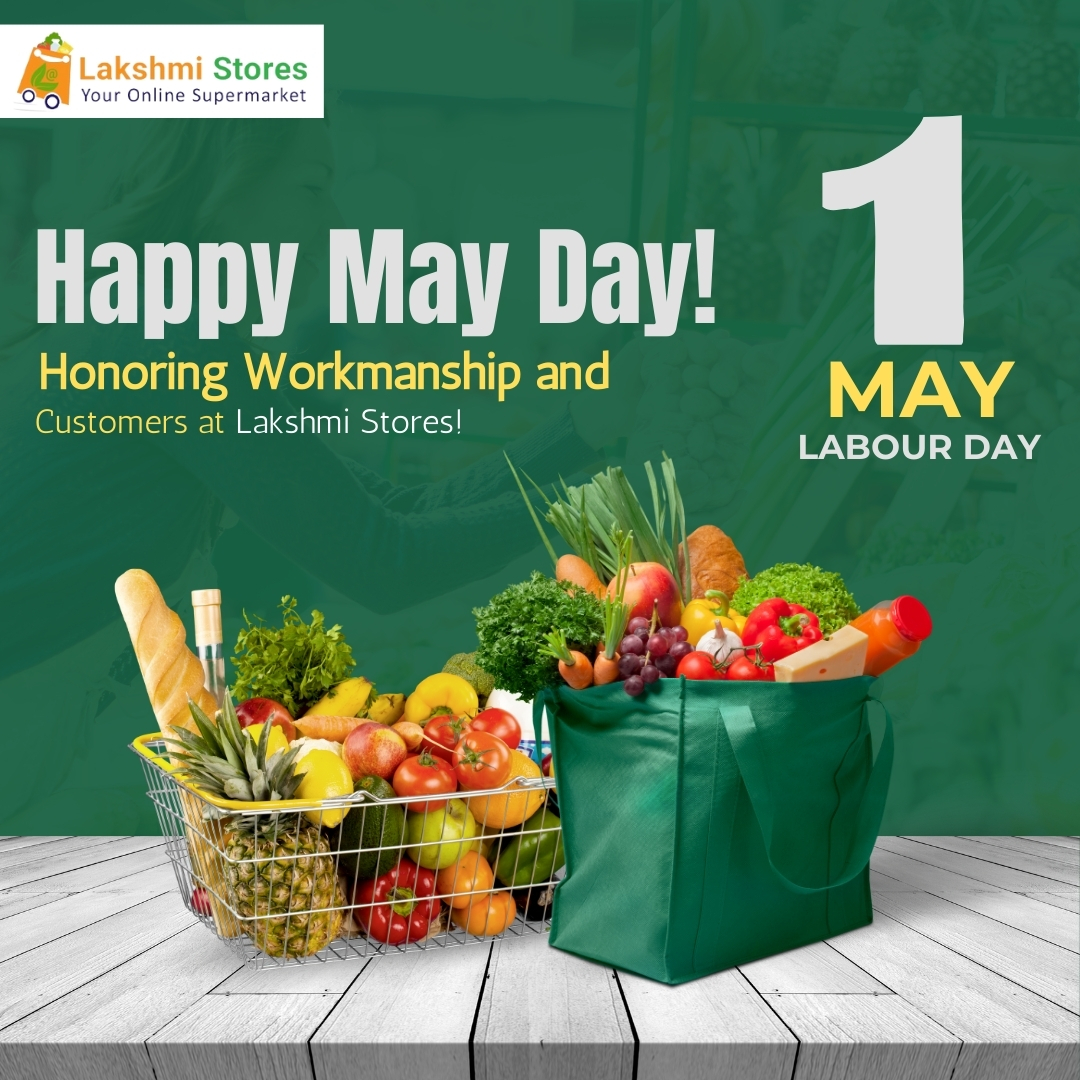 Happy May Day from Lakshmi Stores, UK! 🌼 Today, we celebrate the dedication of our hardworking team and the loyalty of our cherished customers. #onlineshopping #lakshmistoresuk #buyonline #mayday