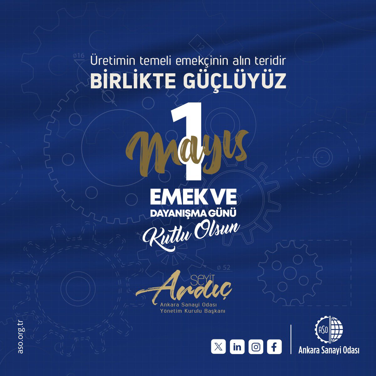 Üretimin temeli emekçinin alın teridir. 
Birlikte güçlüyüz. 

1 Mayıs Emek ve Dayanışma Günü kutlu olsun…

#1mayısemekvedayanışmagünü