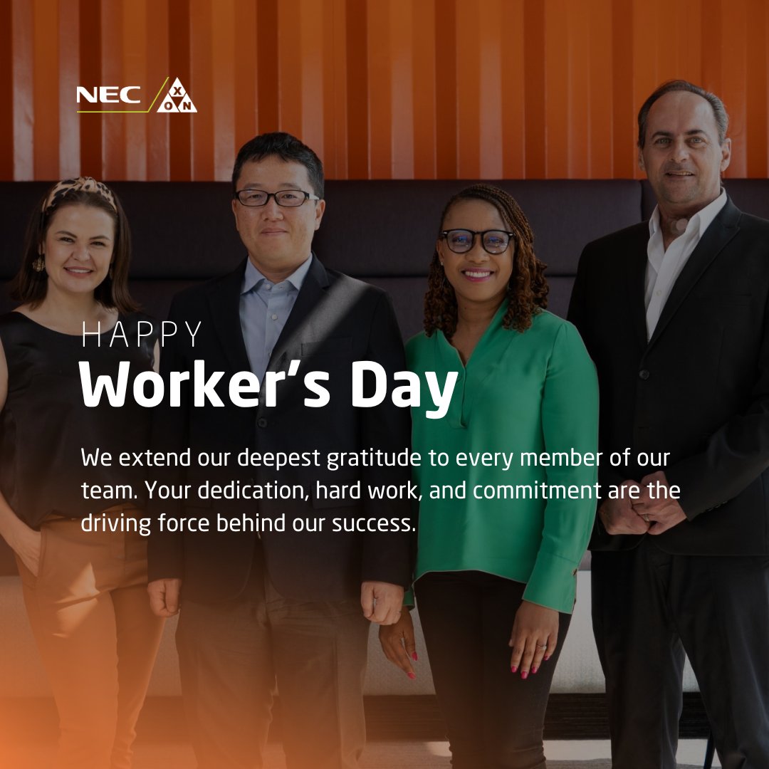 NEC_XON's tweet photo. Happy Worker’s Day
Your determination to face challenges head-on and your unwavering support for one another embodies the spirit of solidarity that defines our organization.
Thank you for your hard work, dedication, and unwavering commitment.
#NECXON #workersday https://t.co/NCARslm6Hk