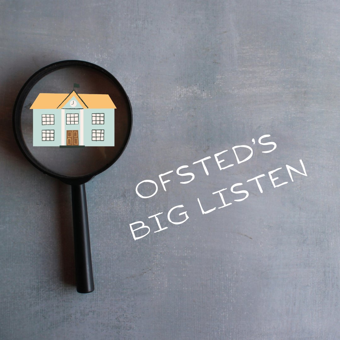 The Ofsted Big Listen is now open. If your work, your children, your decisions, your education, or your care are affected by what Ofsted do, then they want to hear from you. The consultation closes at 11:59pm on 31 May 2024. 👉 ow.ly/eG9E50QS4tp #OfstedBigListen #Ofsted