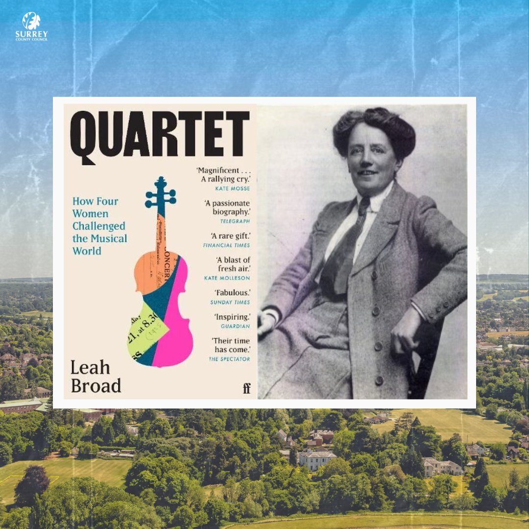 Happy Local and Community History Month! 🎉 Learn about Surrey's very own composer and suffragette Ethel Smith, featured in Leah Broad's fantastic book Quartet. Leah will be giving a talk on Ethel at Dorking Library on 7th May 6pm! Get your tickets: ow.ly/InnE50Rj3zY