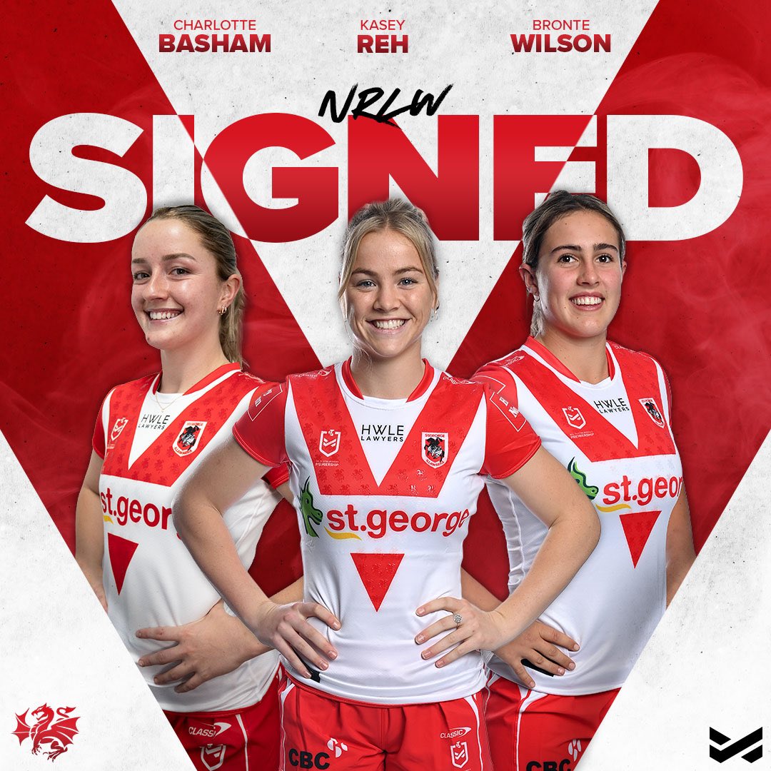 The Dragons are pleased to announce that Charlotte Basham, Kasey Reh and Bronte Wilson have inked NRLW deals fresh off their Tarsha Gale Cup Grand Final glory 🤩 

Read more here: bit.ly/KaseyBronteBash

#RedV #BreatheFire