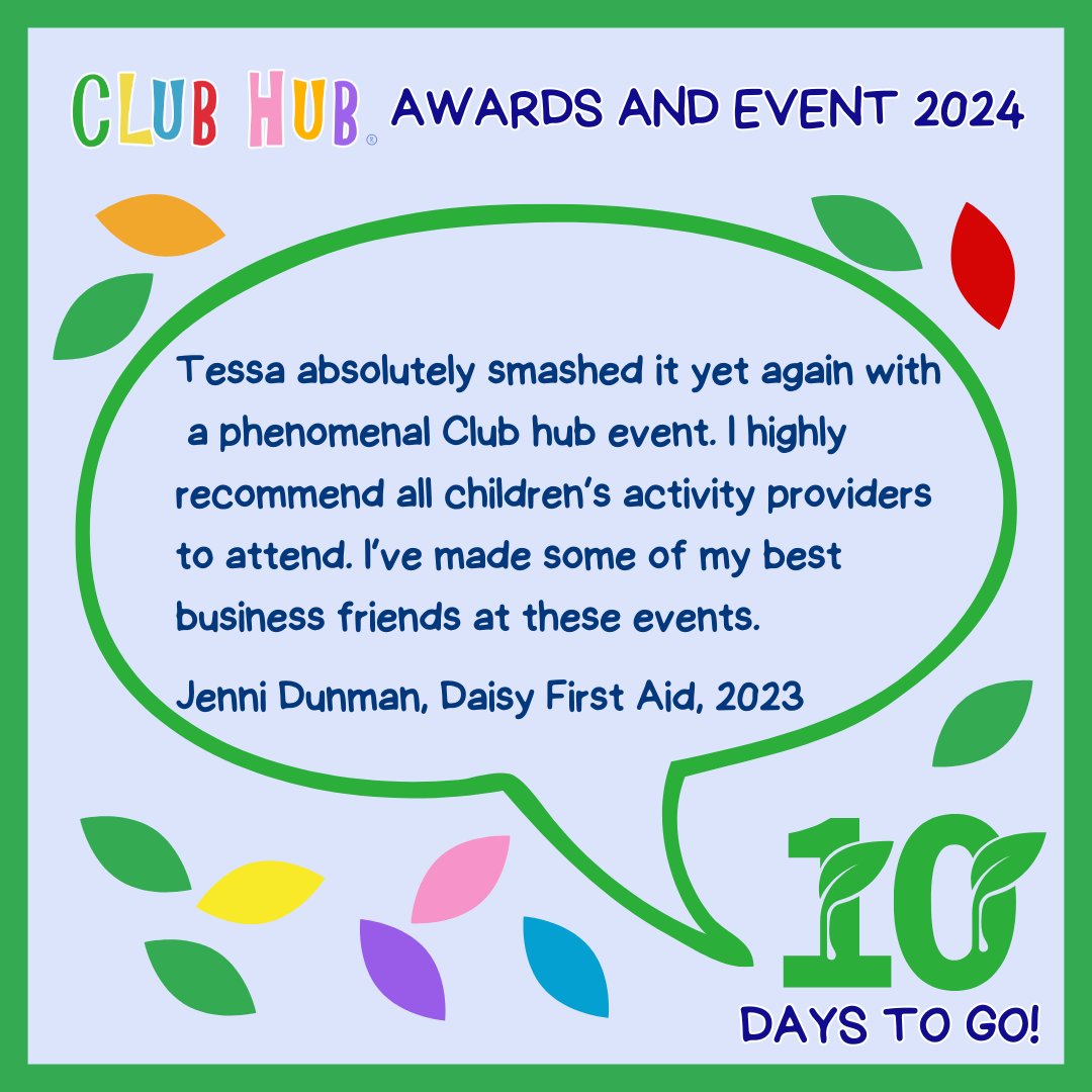 Oh my goodness.... How can it be 10 Days till the Club Hub Event 2024! To celebrate we will be sharing 10 of our most favourite reviews from last year's event. Thank you Jenni Dunman for always supporting us. Will you be joining us - clubhubuk.co.uk/event-tickets/… #ClubHubEvent2024