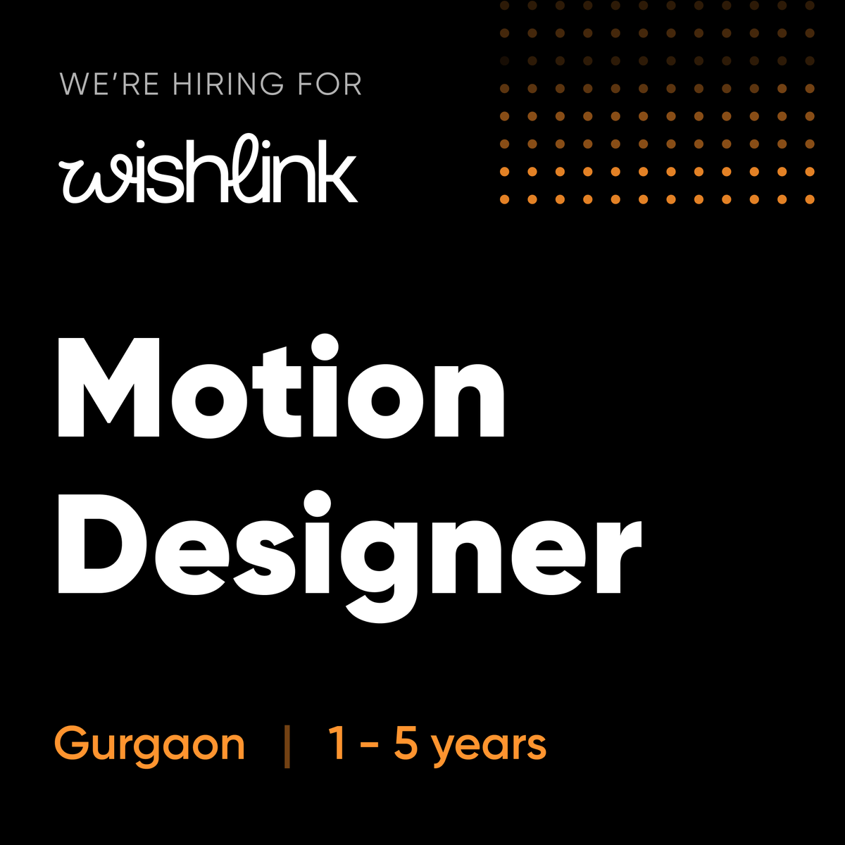 ✨ Hiring a Motion Designer at Wishlink - Gurgaon ✨

Hello Designers, Wishlink is on the lookout for a Motion Designer to join their team in Gurgaon! 🥳

#motiondesigner #motiongraphics #motiongraphicdesigner #AdobeAfterEffects #DesignJobs #beinguser