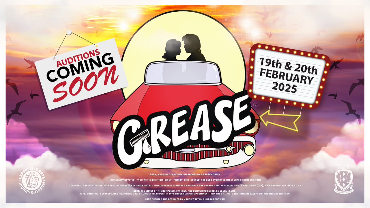 Yep, you guessed it! @expressivearts is heading back to the halls of ‘Rydell High’ 🤩 we cannot wait to get started on our next school production of ‘Grease’ 🎭🎶 @maestegmusic @MaestegSchool